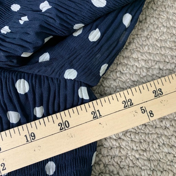 Daniel Rainn Womens Dress Size Large Blue Polka Dots Long Sleeves Mini Lined - Picture 11 of 14